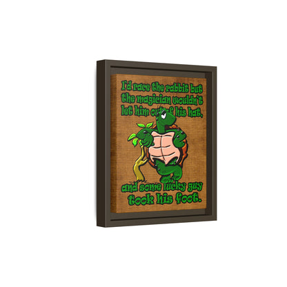 turtle race - framed canvas art (brown papyrus)