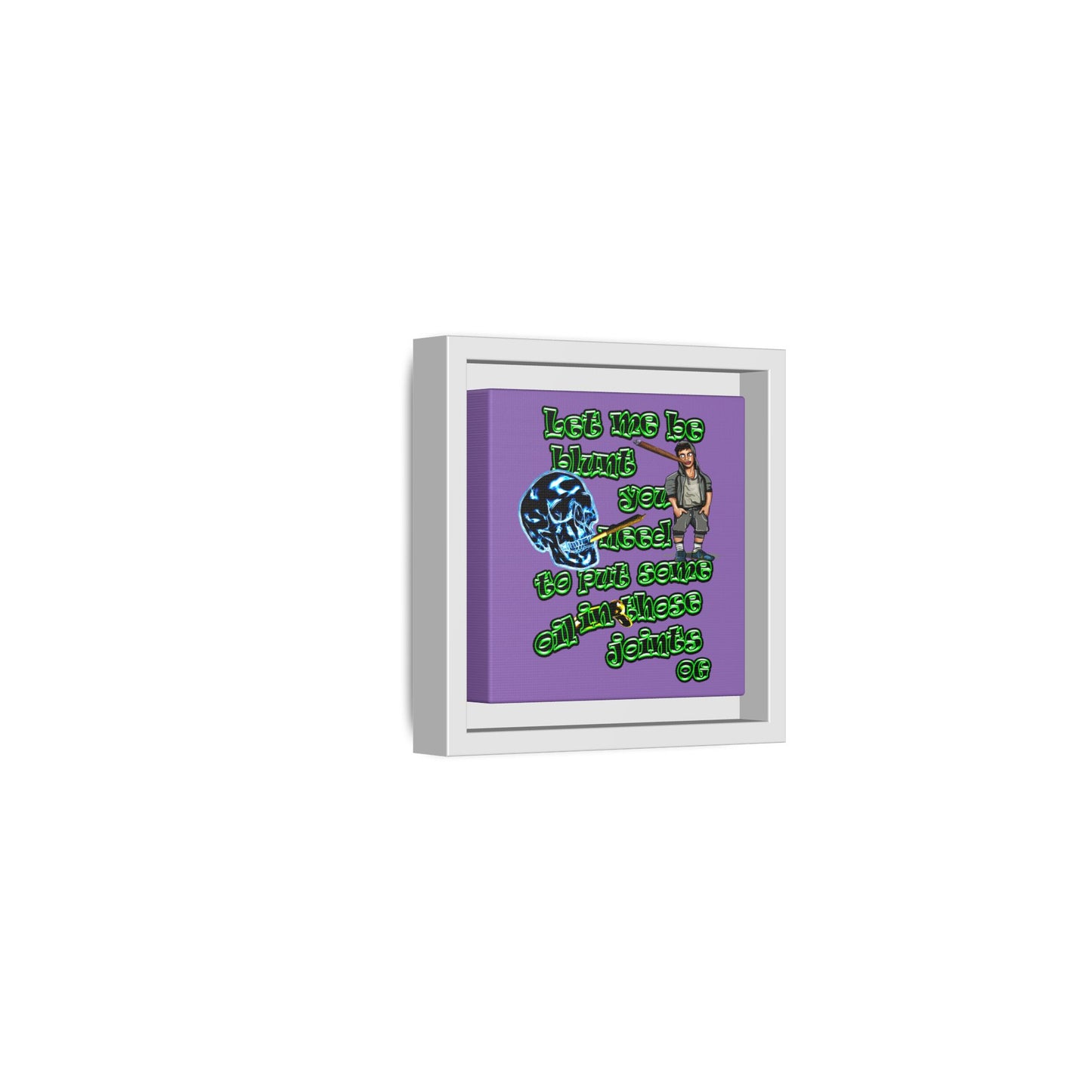 og - framed canvas art (light purple)