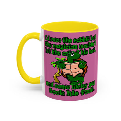 turtle race - Accent Mug (light pink)