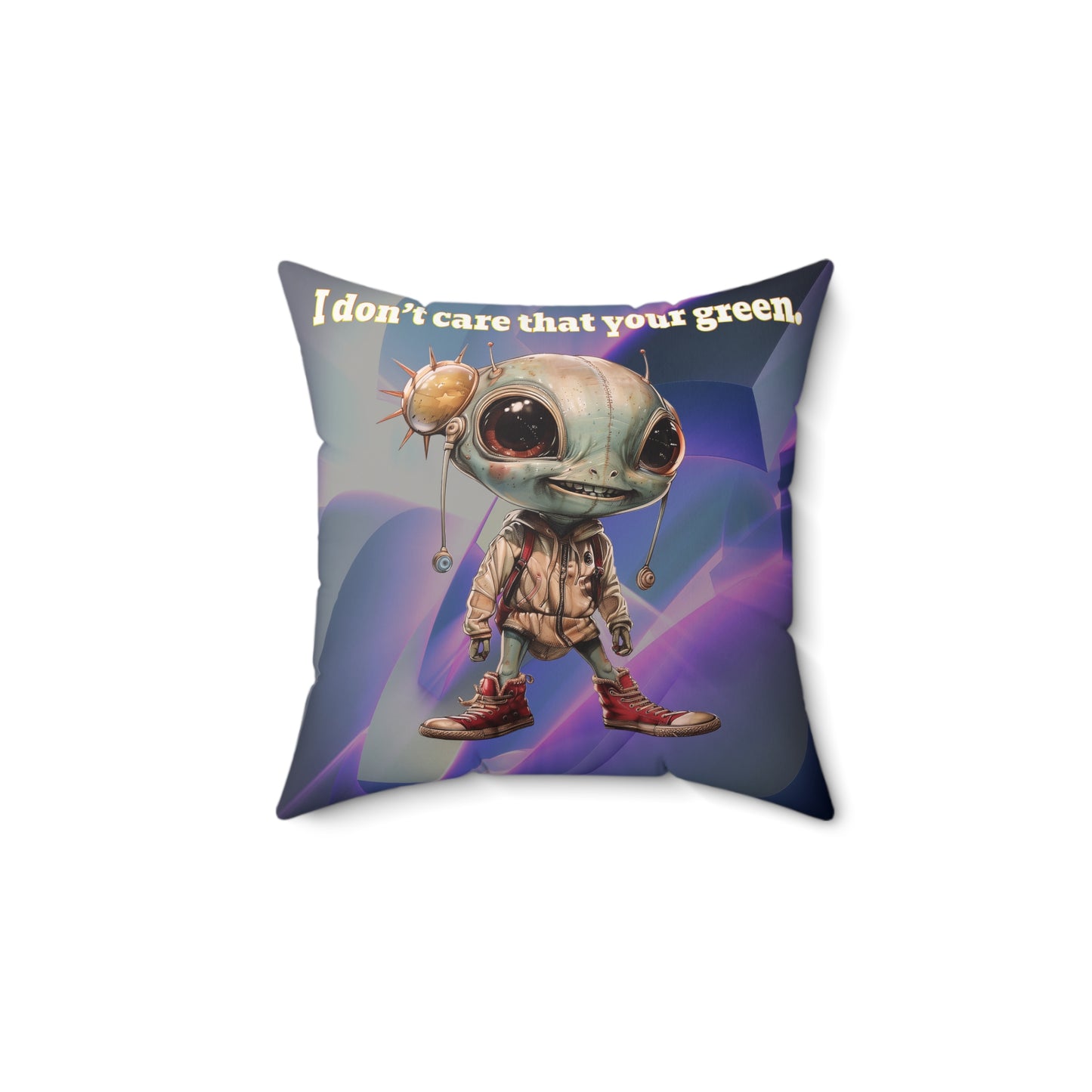 I don't care that your grey - Faux Suede Square Pillow - (grey-pink wave)