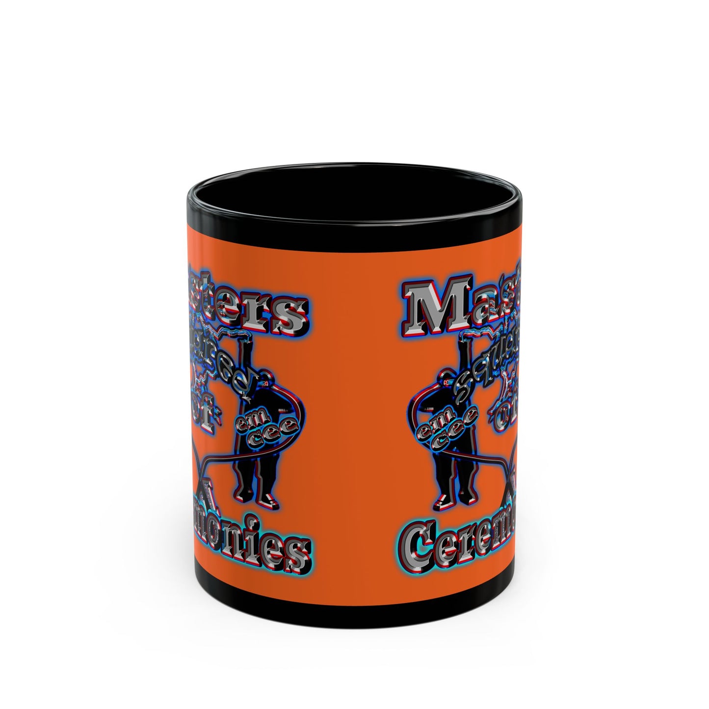 em cee squared - Black Mug (orange)