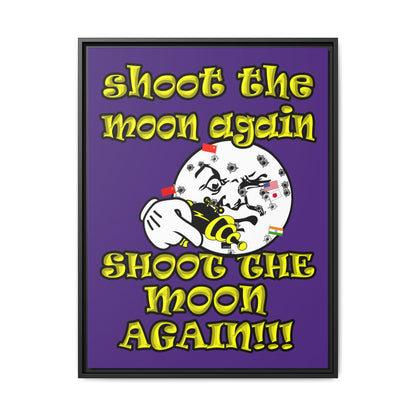 shoot the moon again - framed canvas art (purple)