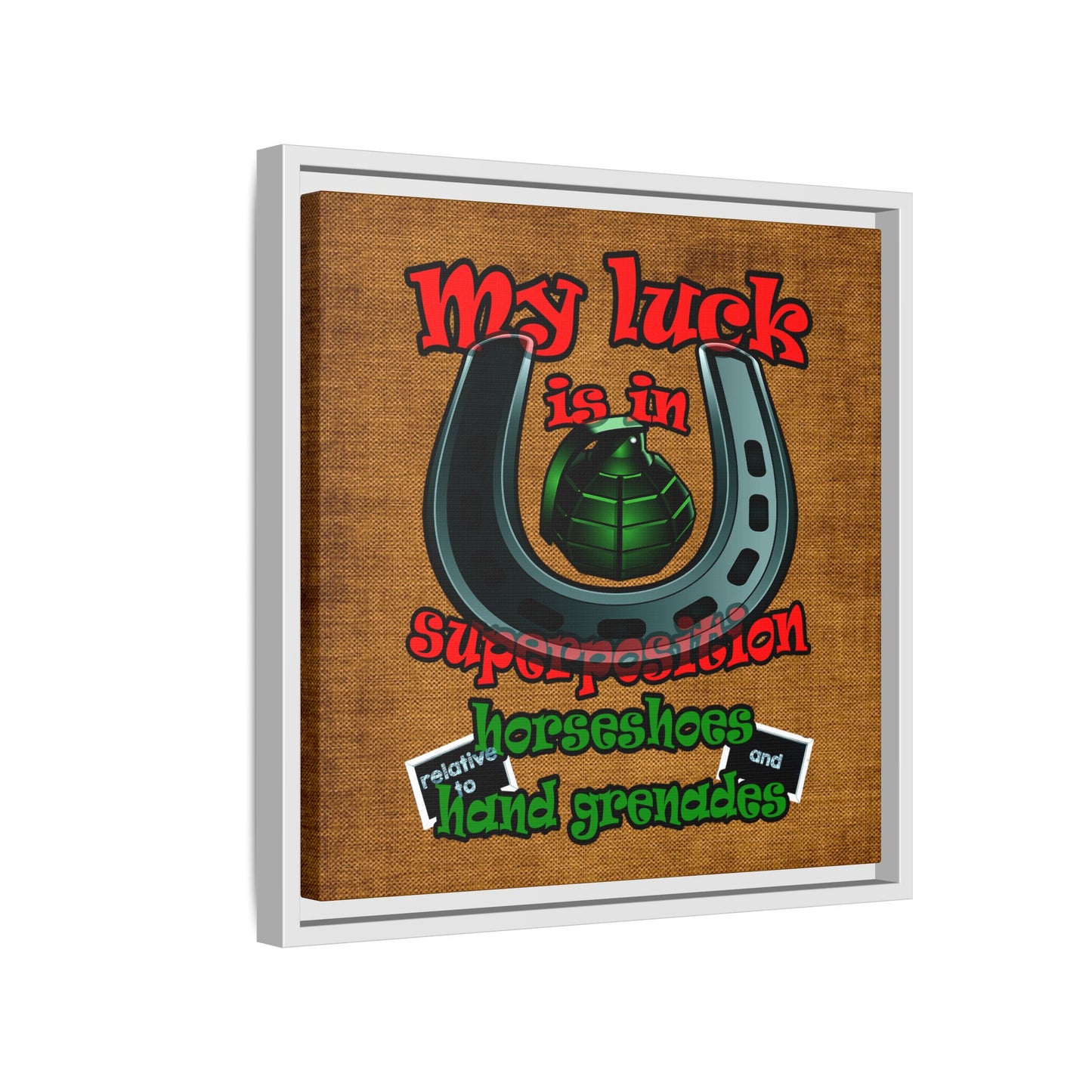 my luck - framed canvas art (brown papyrus)