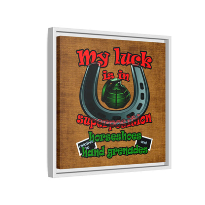 my luck - framed canvas art (brown papyrus)