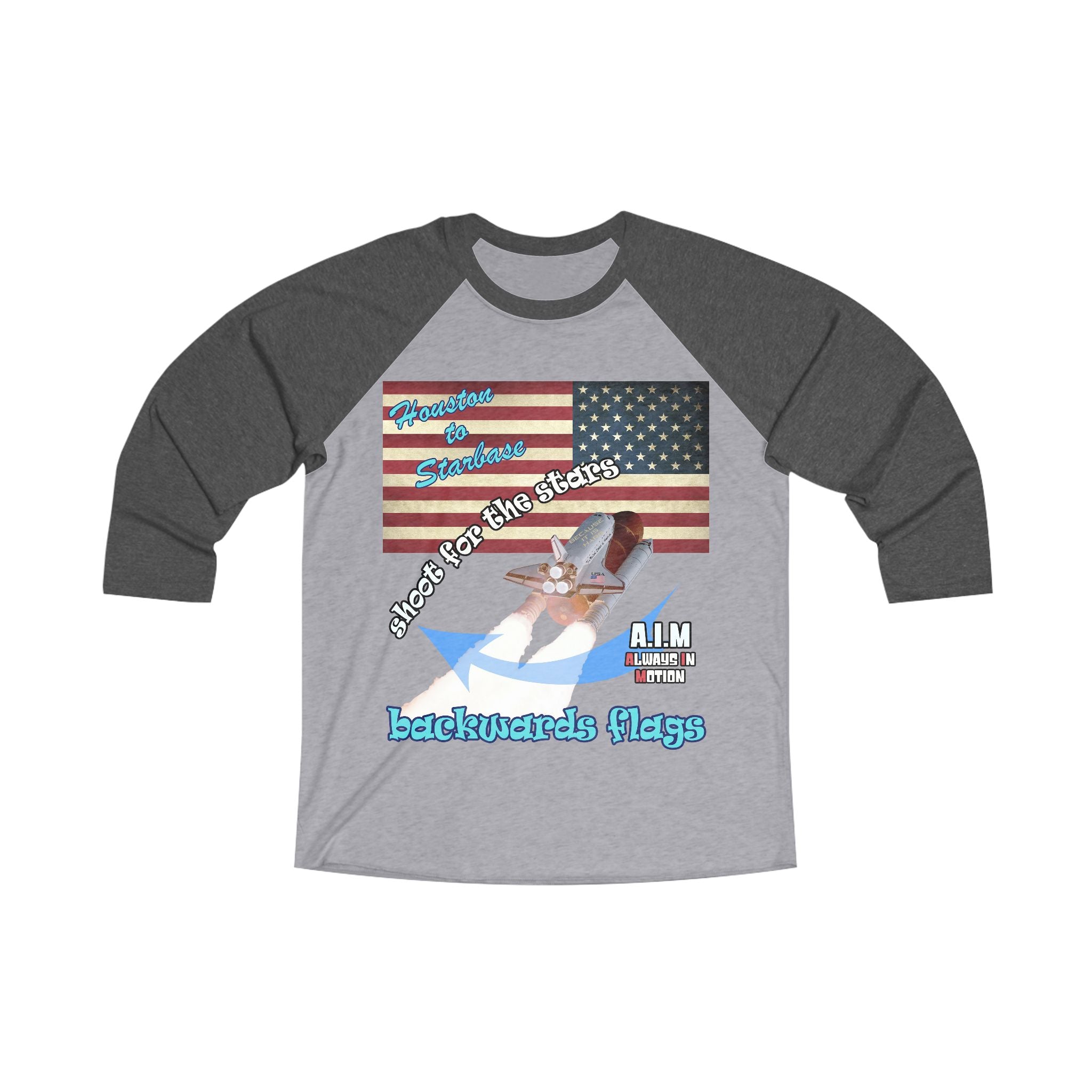 shoot for the stars - Unisex Tri-Blend 3\4 Raglan Tee