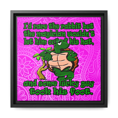 turtle race - framed canvas art (pink swirl)
