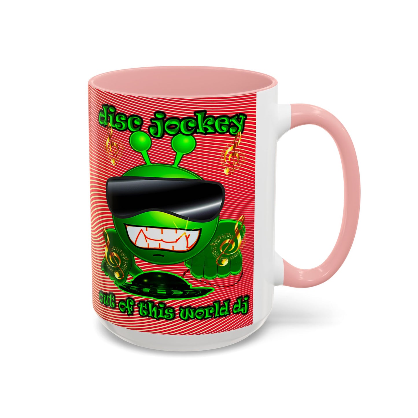 disc jockey - Accent Mug (yellow-orange wave)