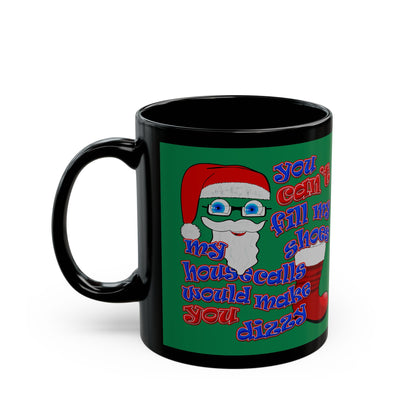 santa's shoes - Black Mug (dark green)