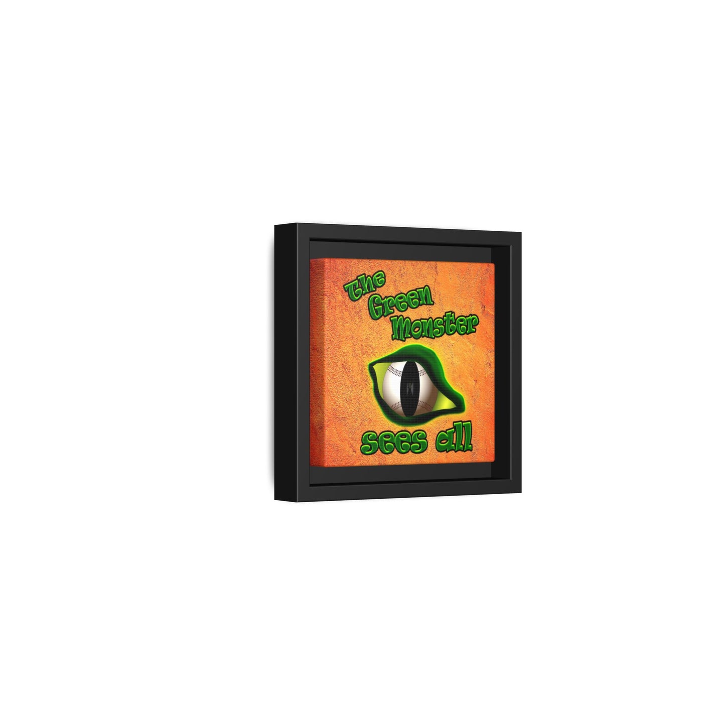 green monster - framed canvas art (burnt orange)