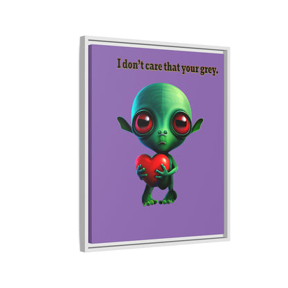I don't care that your grey - framed canvas art (light purple)