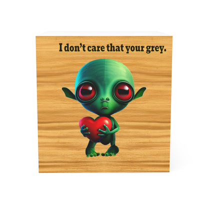 I don't care that your grey - note cube (butterscotch wood finish)