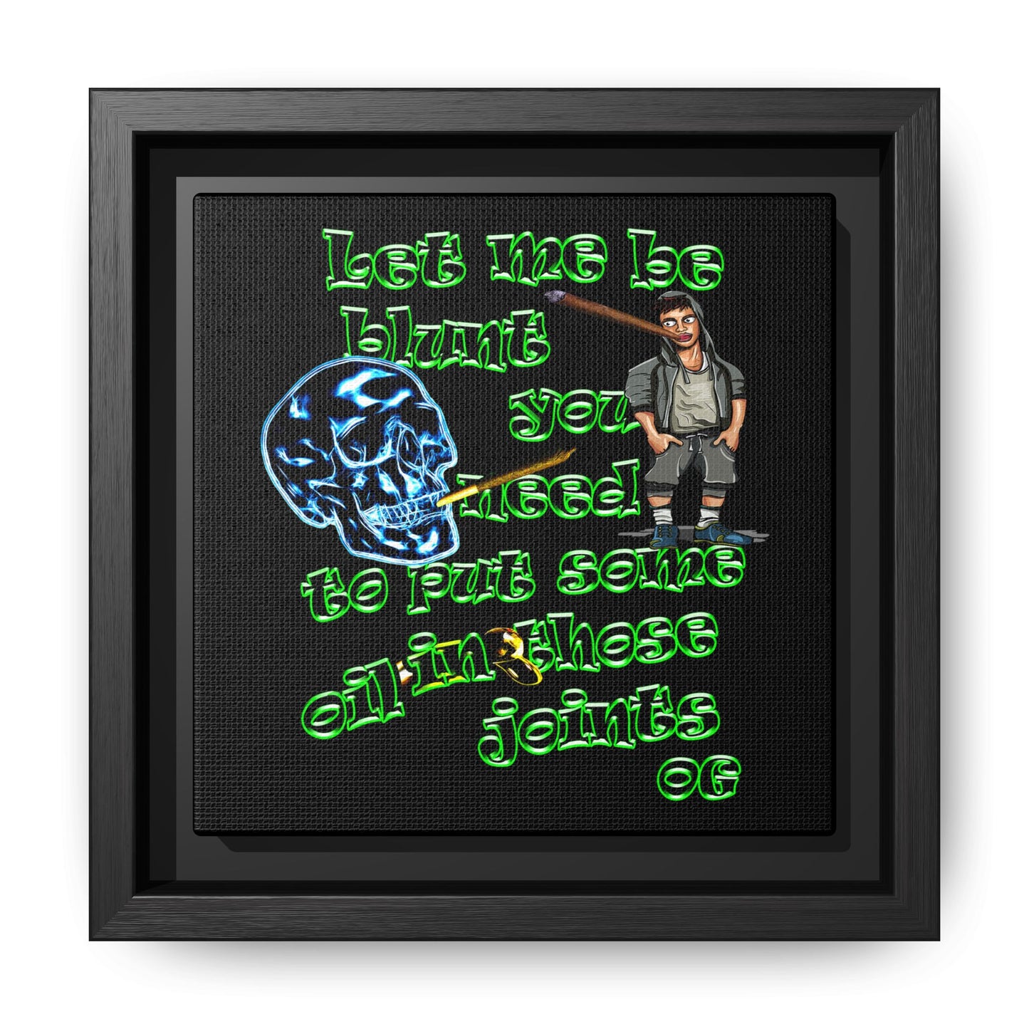 og - framed canvas art (black)