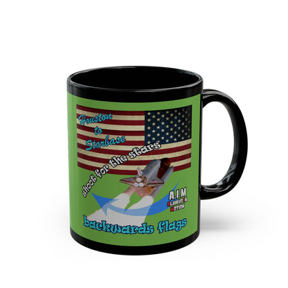 shoot for the stars - Black Mug (green)
