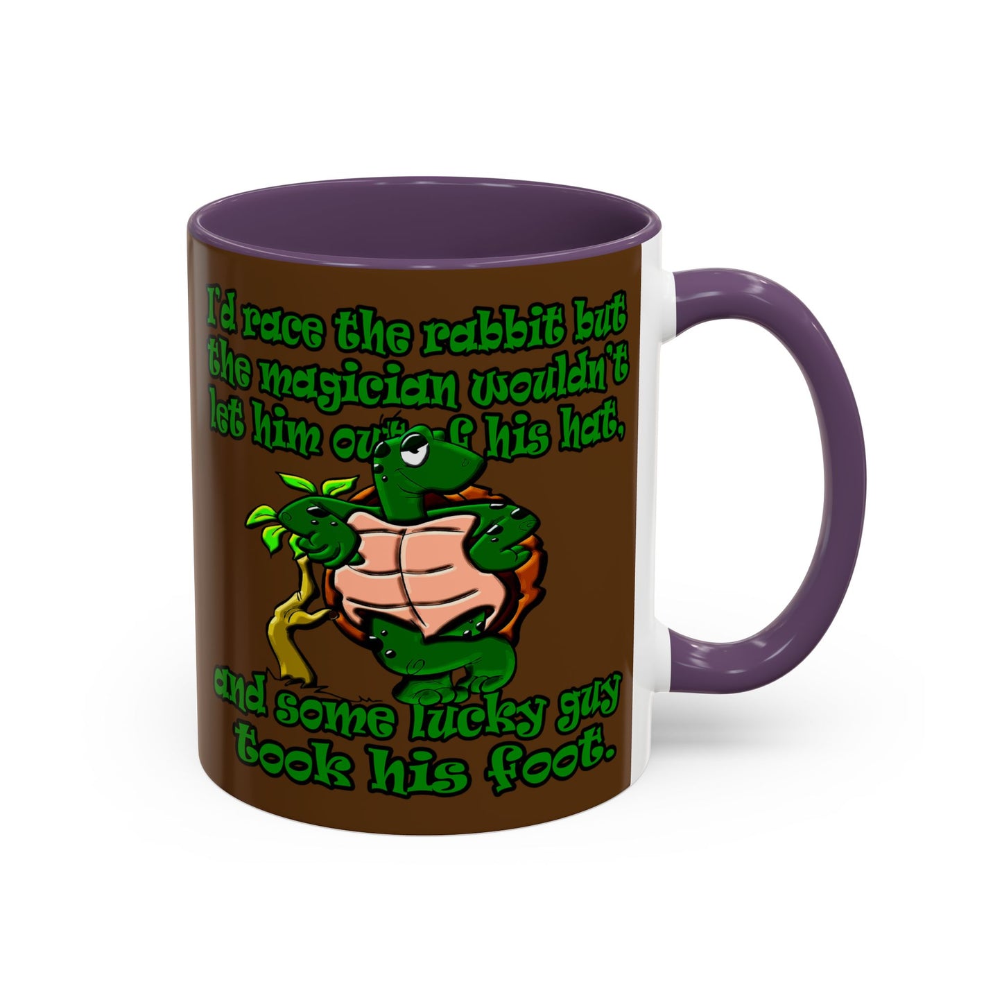 turtle race - Accent Mug (brown)