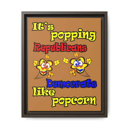 popping like popcorn - framed canvas art (light brown)