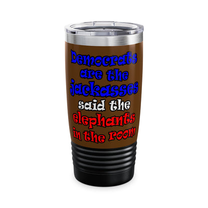 donkeys and elephants - Ringneck Tumbler, 20oz (brown)