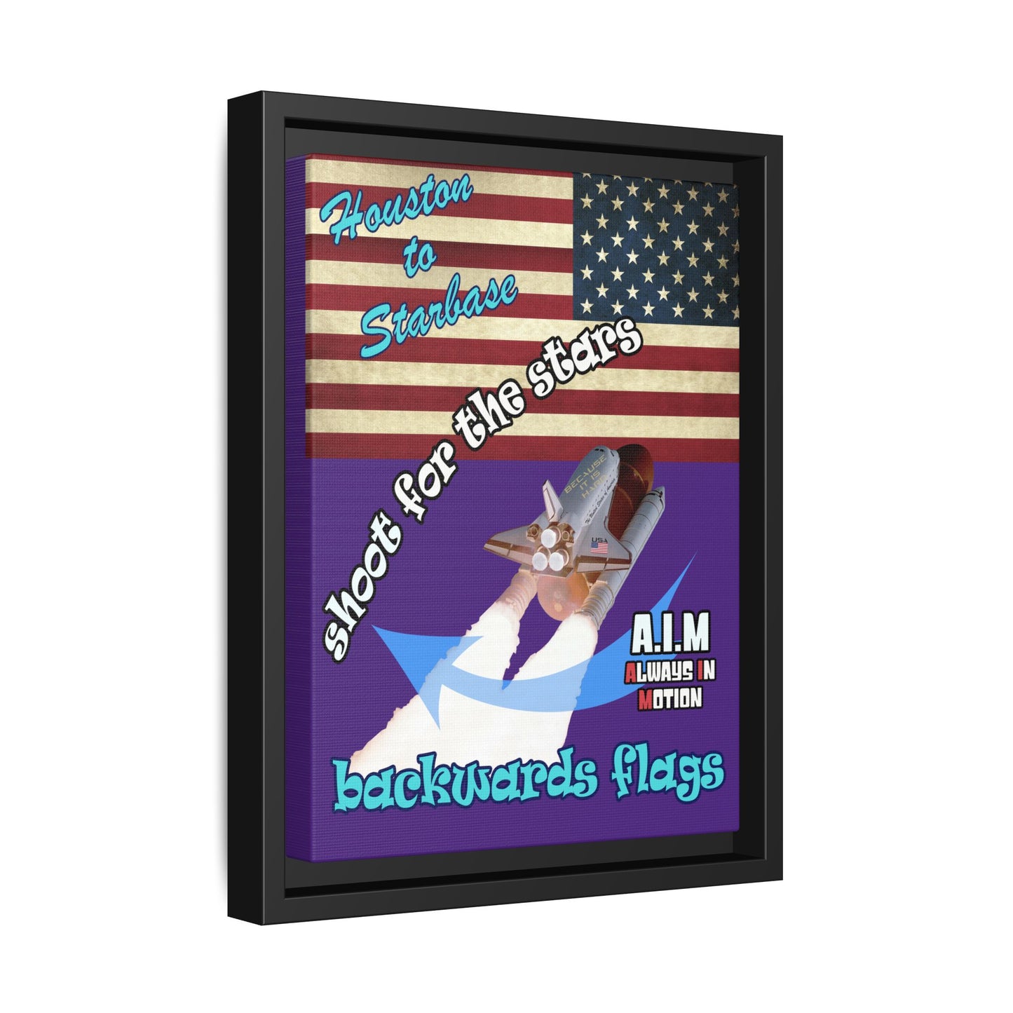 shoot for the stars - framed canvas art (purple)