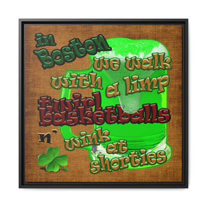 celtics logo - framed canvas art (brown papyrus)