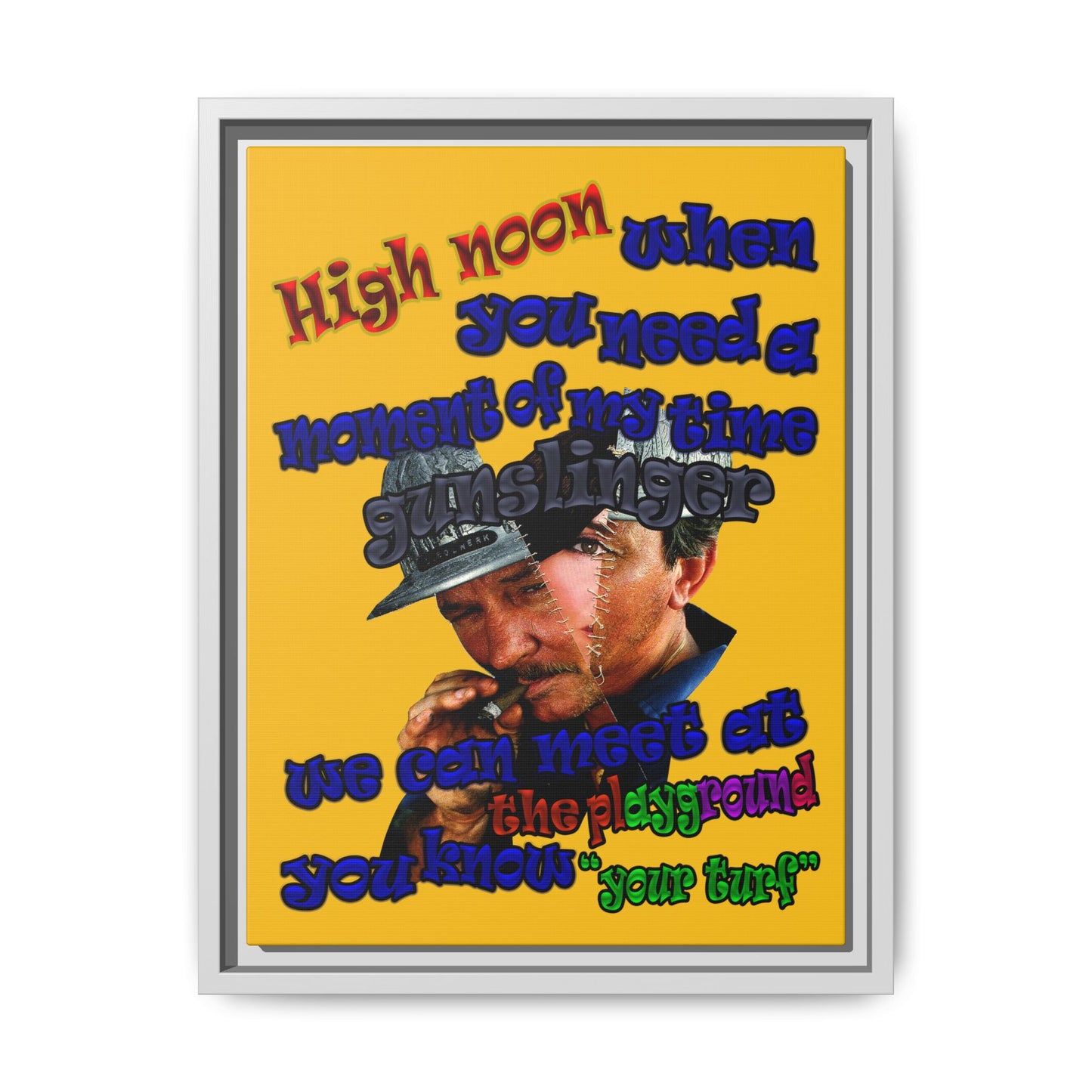 high noon - framed canvas art (yellow)