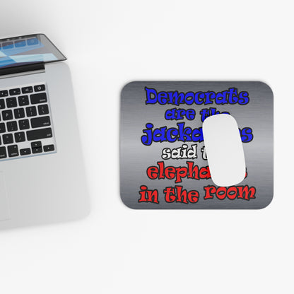 donkeys and elephants - Mouse Pad (Rectangle) (brushed nickel)