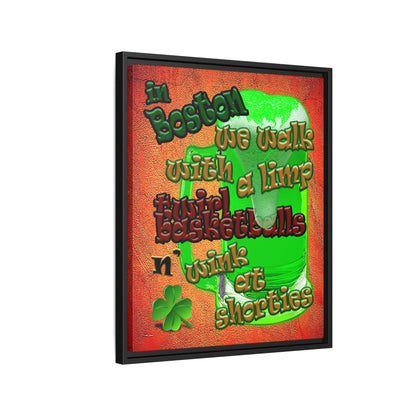 celtics logo - framed canvas art (burnt orange)