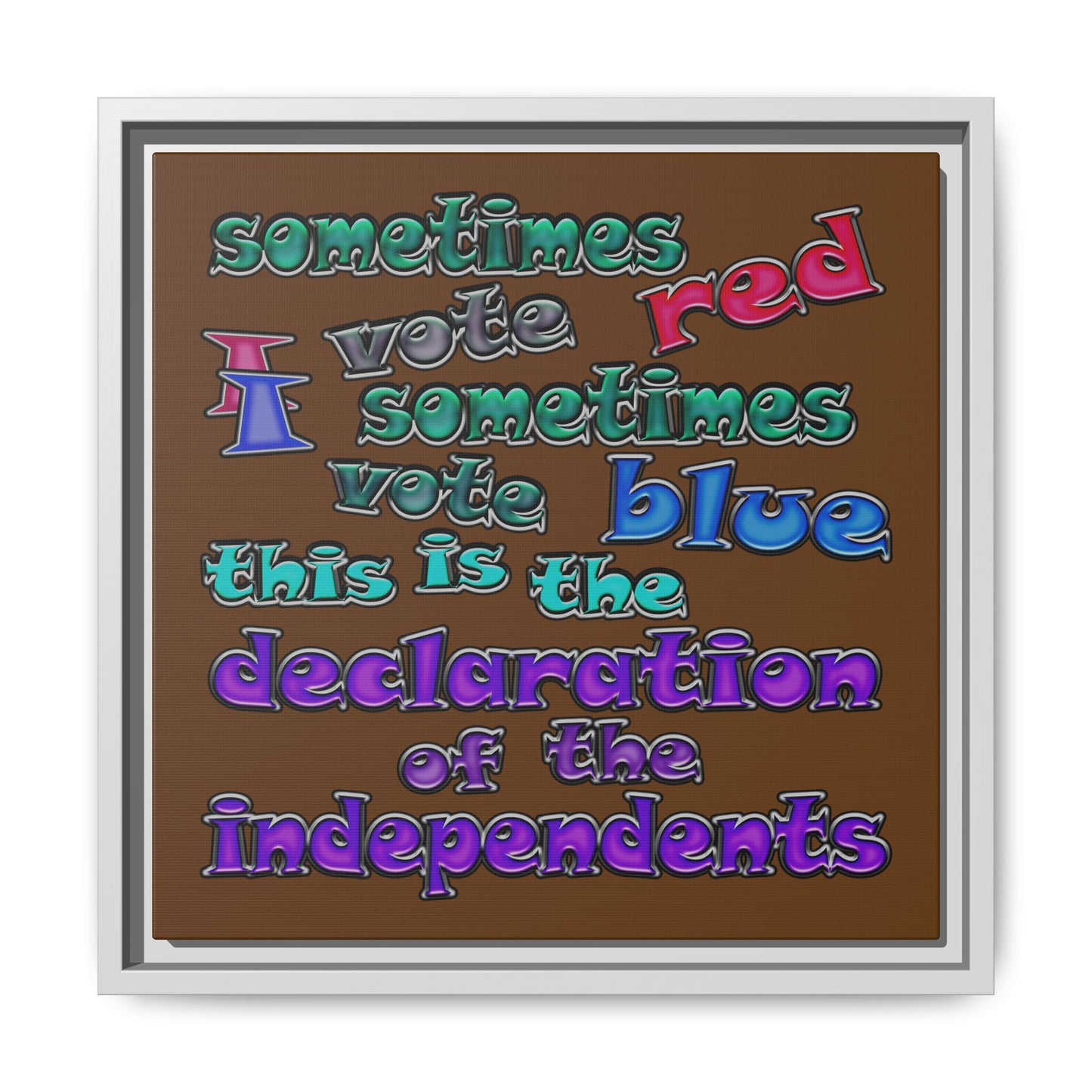 declaration of the independents - framed canvas art (brown)