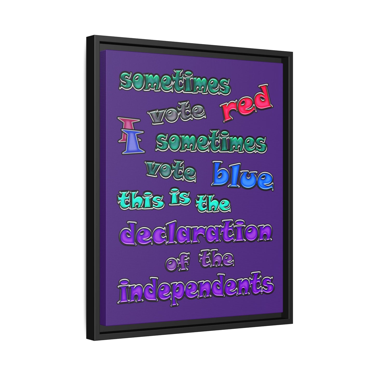 declaration of the independents - framed canvas art (purple)