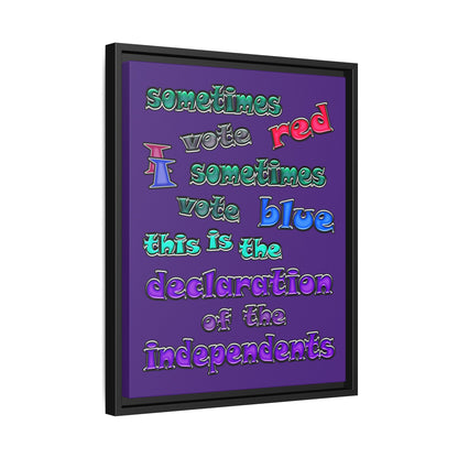 declaration of the independents - framed canvas art (purple)