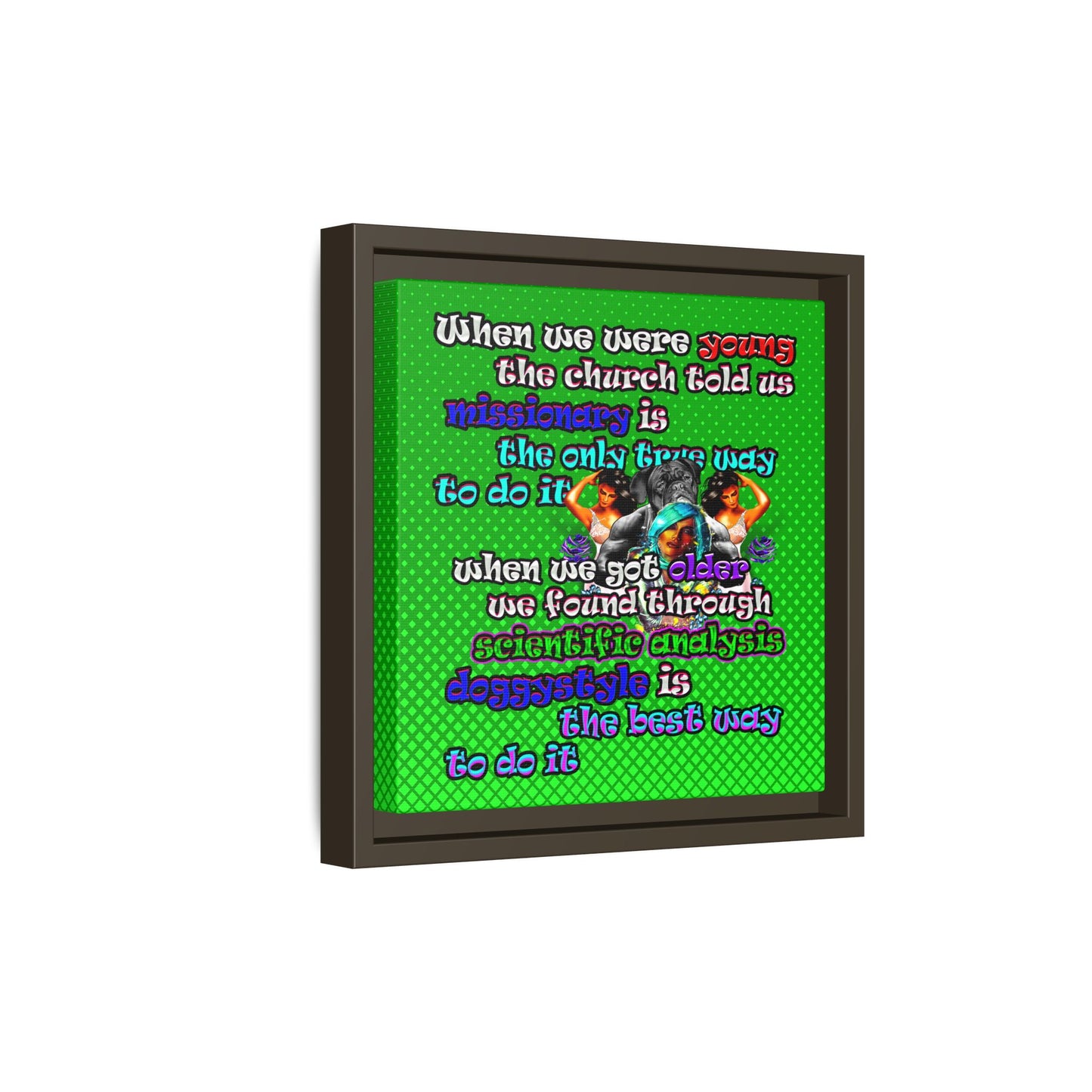 doggystyle - framed canvas art (logo green)