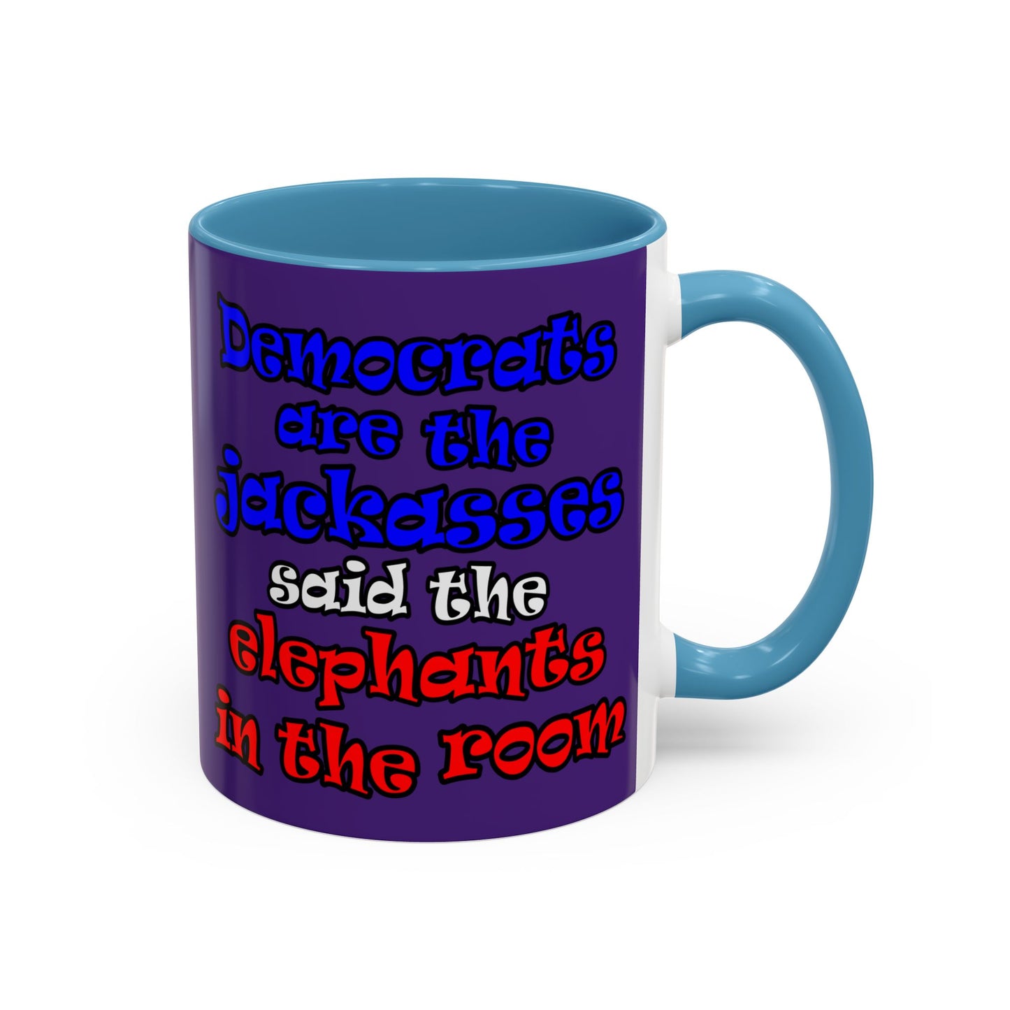 donkeys and elephants - Accent Mug (purple)
