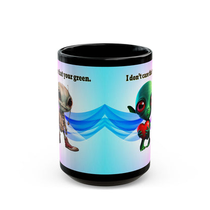 I don't care that your grey - Black Mug (light blue-pink wave)