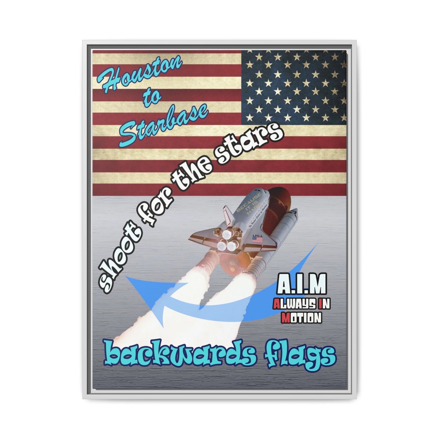shoot for the stars - framed canvas art (brushed nickel)