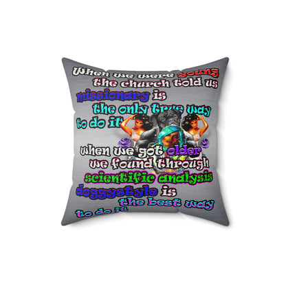 doggystyle - Faux Suede Square Pillow - (brushed nickel)