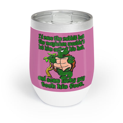 turtle race - Chill Wine Tumbler (light pink)