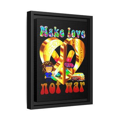 love peace - framed canvas art (black)