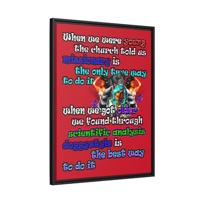 doggystyle - framed canvas art (dark red)