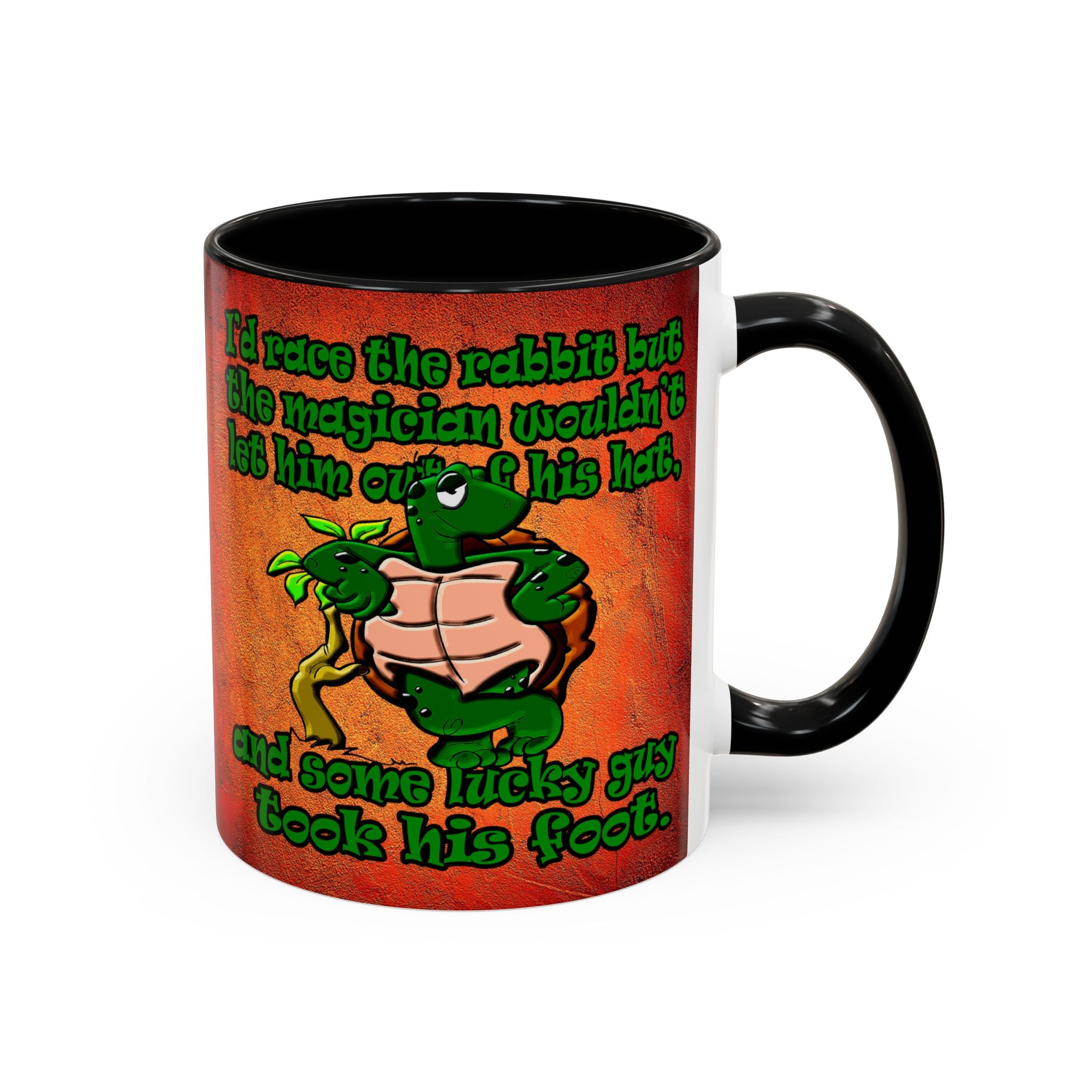 turtle race - Accent Mug (burnt orange)