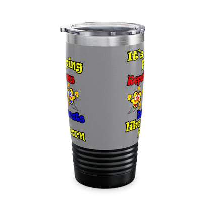 popping like popcorn - Ringneck Tumbler, 20oz (grey)