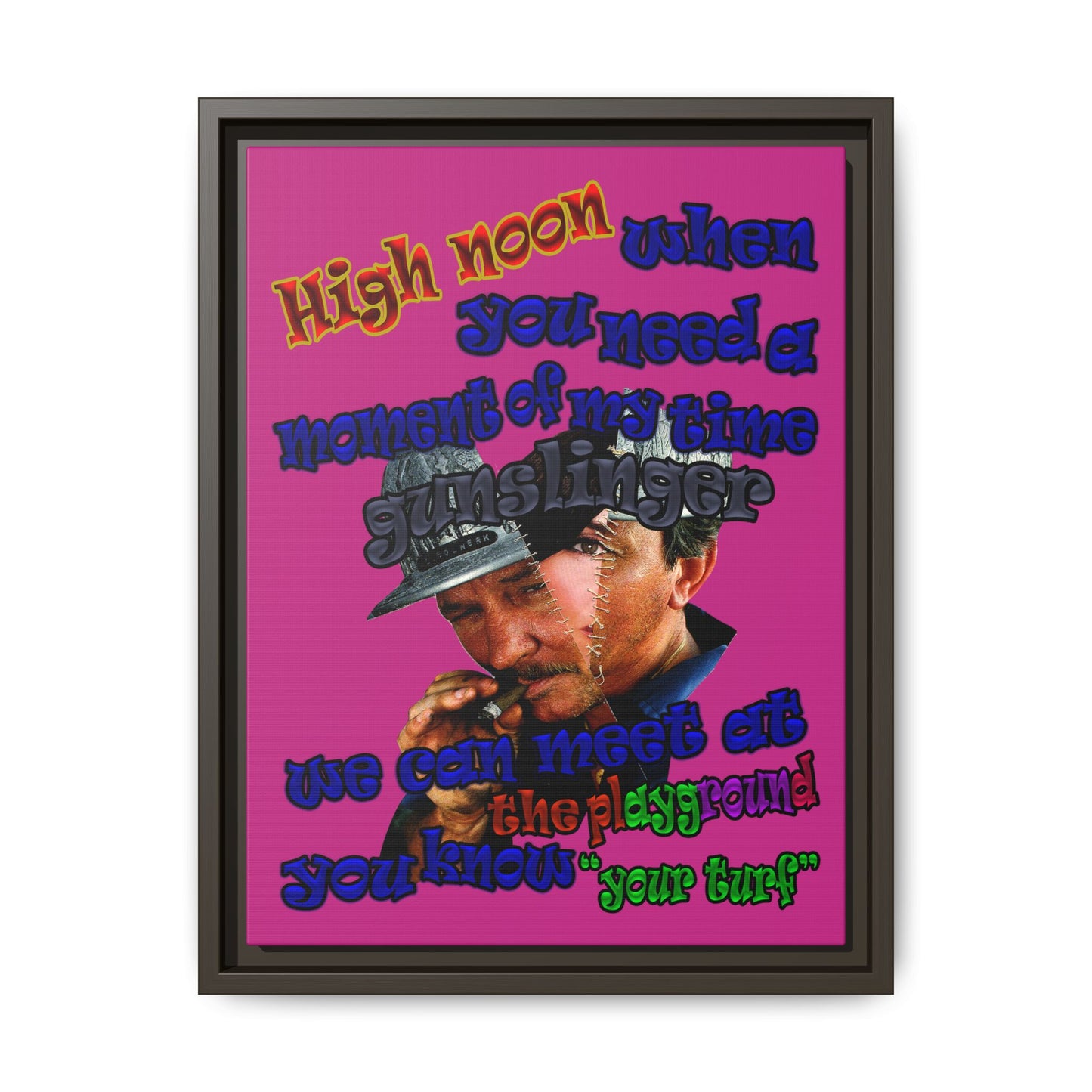 high noon - framed canvas art (pink)
