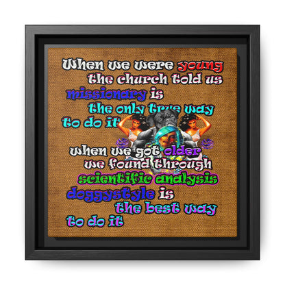 doggystyle - framed canvas art (brown papyrus)