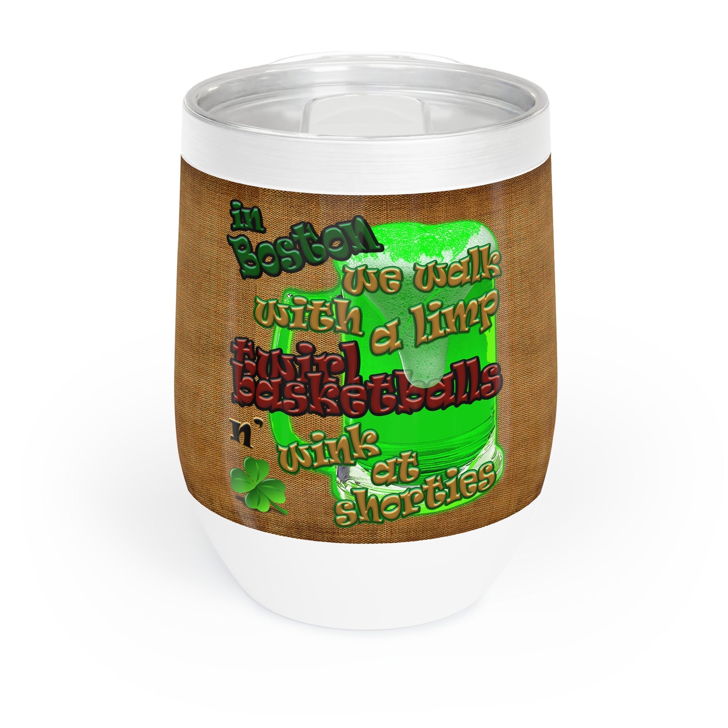 celtics logo - Chill Wine Tumbler (brown papyrus)