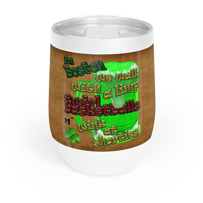 celtics logo - Chill Wine Tumbler (brown papyrus)