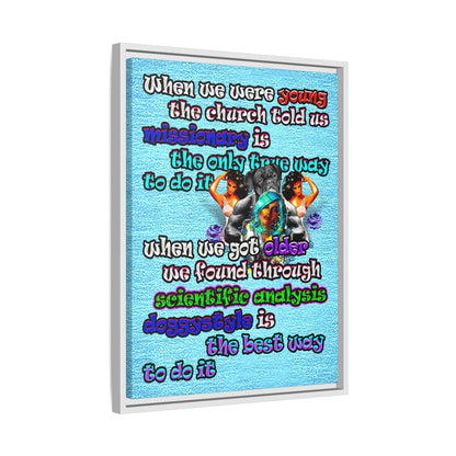 doggystyle - framed canvas art (faded blue)