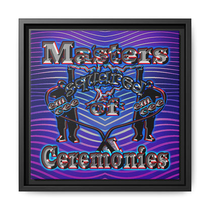 em cee squared - framed canvas art (purple wave)