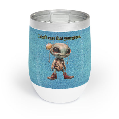 I don't care that your grey - Chill Wine Tumbler (faded blue)