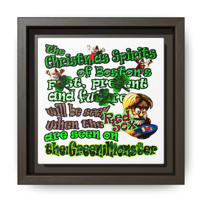 christmas spirits of boston - framed canvas art (white)
