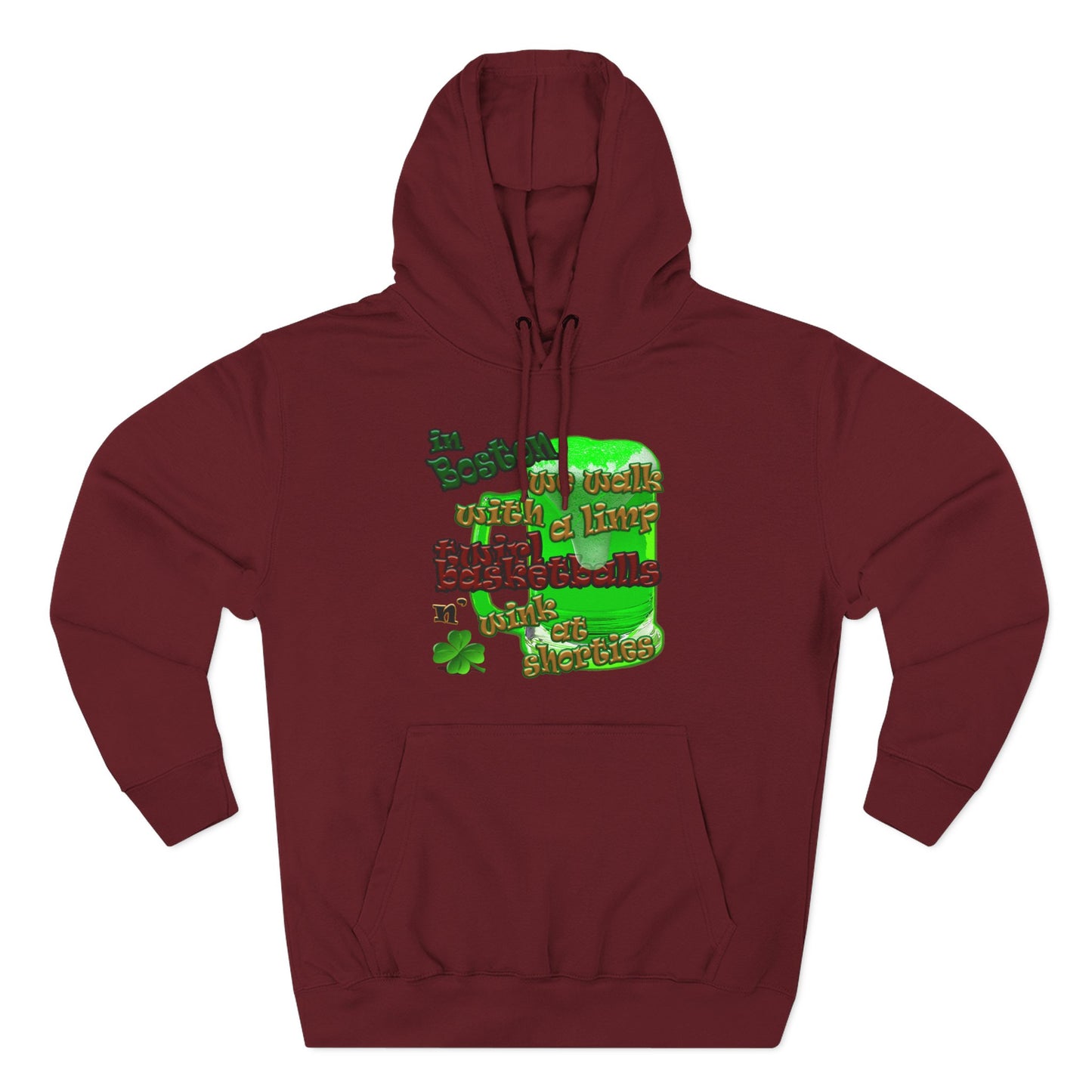 celtics logo - Three-Panel Fleece Hoodie