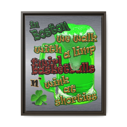 celtics logo - framed canvas art (brushed nickel)