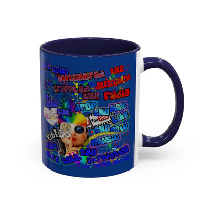 drop the beat - Accent Mug (dark blue)