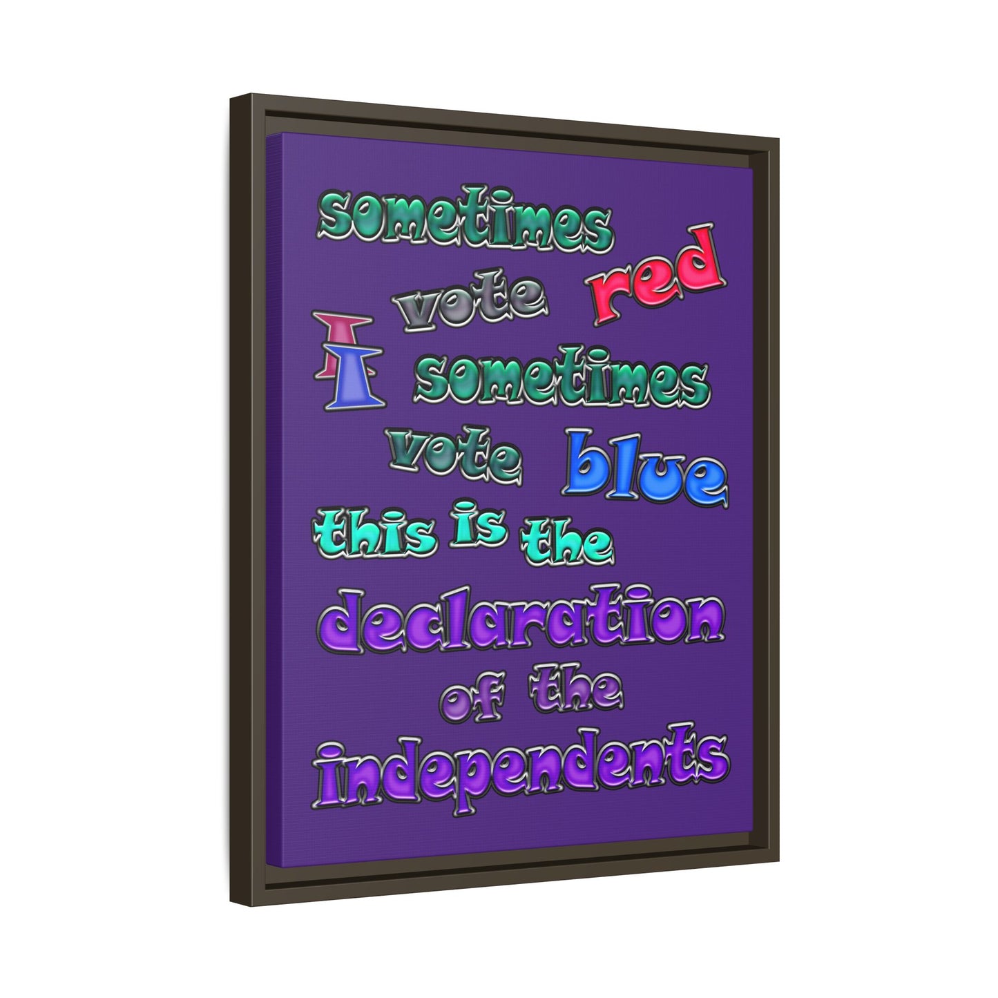 declaration of the independents - framed canvas art (purple)